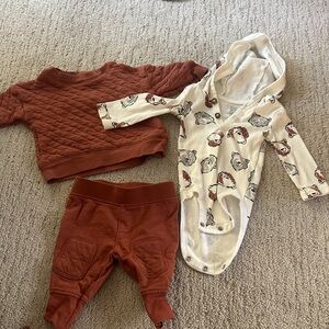 Carter's Brown and Cream Animal Print One Piece Set